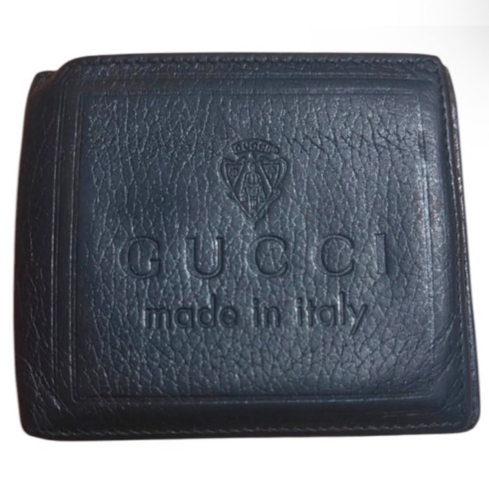 Authentic Gucci luxury designer signature black leather men’s wallet